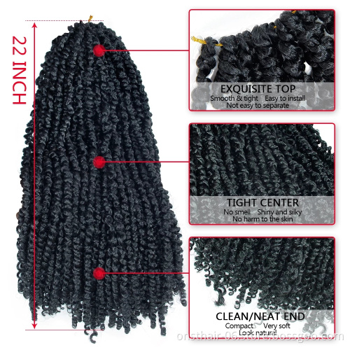 Synthetic Braiding Hair Pre Twisted Passion Twist Crochet Hair 24 Inch Ombre Pre-looped Fluffy dreadlocks Crochet Braid Hair